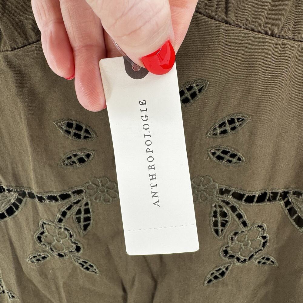 Embroidered Sun Dress Anthropologie Brown Eyelet Cutouts Medium NWT MSRP $138 - Picture 5 of 16